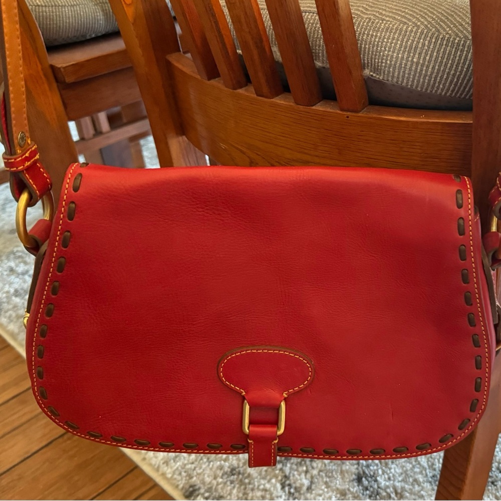 Red Leather Dooney & Bourke Shoulder Bag